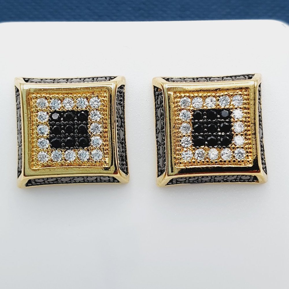 "14k Gold Plated Cubic Zircon Earrings, Evbrs701